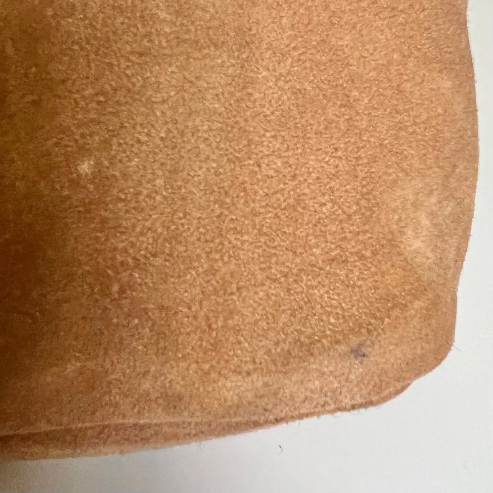 India Hicks Tan Suede Edwina Hobo Bag Purse with Gold-Tone Hardware